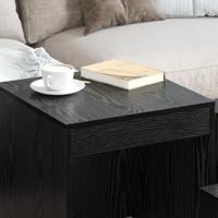 Salontafels 3 pcs Zwart eiken 45 x 45 x 45 cm Bewerkt hout - thumbnail