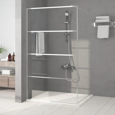 Inloopdouchewand 115x195 cm transparant ESG-glas zilverkleurig