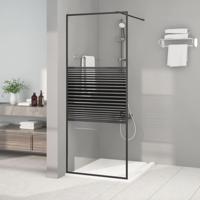 VidaXL Inloopdouchewand 80x195 cm transparant esg-glas zwart - thumbnail