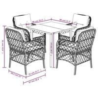 5-delige Tuinset met kussens poly rattan gemengd beige - thumbnail