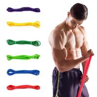Elastische natuurlijke latex weerstand band yoga fitness apparatuur omtrek: 2.08 m willekeurige kleur levering - thumbnail