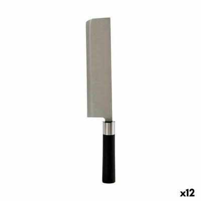 Groot kookmes Kinvara Zwart Zilverkleurig Roestvrij staal Plastic 5,6 x 2,5 x 33 cm 33 x 2,5 x 5,6 cm (12 Stuks)