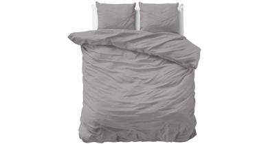 RoyalTextile - Uni Satijn Dekbedovertrek Katoen-Satijn - Grijs - 200 x 220