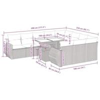11-delige Loungeset met kussens poly rattan zwart - thumbnail