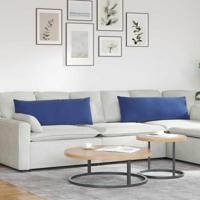 Sofa Kussens 2 pcs Politieblauw 120 x 40 cm Katoen Stof - thumbnail