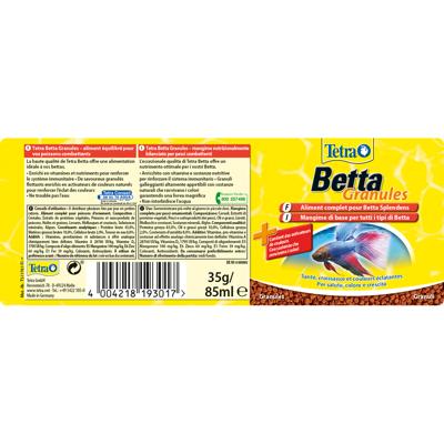 Tetra Betta Granulaat - TETRA - Complete voeding voor vechtvissen, Betta splendens - 85 ml