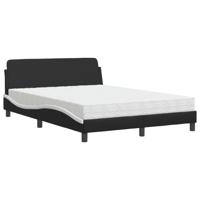 Bed met matras kunstleer zwart en wit 120x200 cm - thumbnail