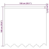 VidaXL Kantgordijn met gordijnen bloemen wit 180 x 150 cm polyester - thumbnail