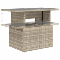 7-delige Loungeset met kussens poly rattan lichtgrijs - thumbnail