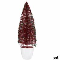 Decoratieve figuren Kerstboom Rood Plastic 10 x 33 x 10 cm (6 Stuks) - thumbnail