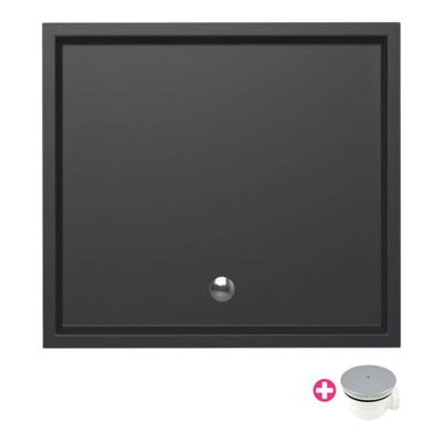 Douchebak Xenz Mariana | 110x100x4 cm | Incl.Afvoersifon-Chroom | Acryl | Rechthoekig | Antraciet mat Douchebak Xenz Mariana | 110x100x4 cm | Incl.Afvoersifon-Chroom | Acryl | Rechthoekig | Antraciet mat