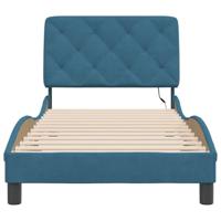 Bedframe met LED zonder matras fluweel blauw 80x200 cm - thumbnail