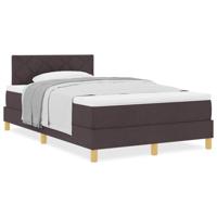 Boxspringbed met matras Donkerbruin 120 x 200 cm Stof - thumbnail