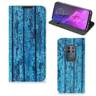 Motorola One Zoom Book | Wallet Case | Wood Blue Motorola One Zoom Book | Wallet Case | Wood Blue