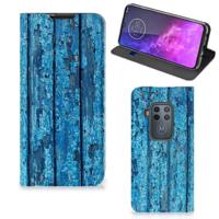 Motorola One Zoom Book | Wallet Case | Wood Blue - thumbnail
