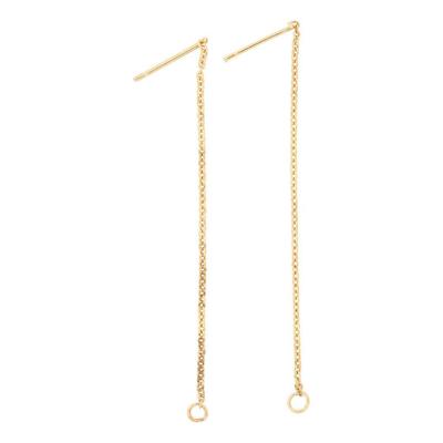 Creativ Company Oorbellen van ketting, l: 70 mm, verguld, 1 paar