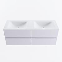MONDIAZ VICA 130cm badmeubel onderkast Cale 4 lades. Wastafel CLOUD dubbel zonder kraangat, kleur Talc. - thumbnail