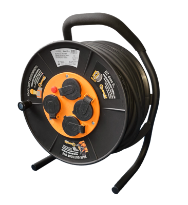 QwattPro kabelhaspel EZ Winder RA 40m 3G2,5 H07RN-F zwart - 1211001 - 1211001