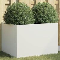 VidaXL Plantenbak 62x47x46 cm staal wit - thumbnail