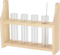 Esschert Design reageerbuisstandaard S - 4 glazen buisjes - thumbnail