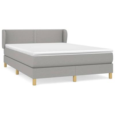 Boxspring met matras stof lichtgrijs 140x200 cm