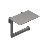 Toiletrolhouder IVY Met Planchet Geborsteld Metal Black PVD - thumbnail