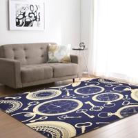 Retro mat Flanel fluweel tapijt spelen basketbal spel matten baby kruipen bed tapijten grootte: 121.9 x160cm (Tijdklokken) - thumbnail