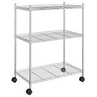 VidaXL Opbergrek met wielen 3-laags 150 kg 60x35x81 cm chroomkleurig - thumbnail
