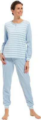 Dames pyjama Badstof - Blue Stone - Warme pyjama maat 52