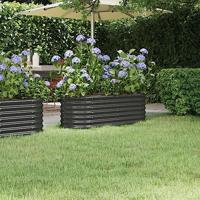 VidaXL Plantenbak 114x40x36 cm gegalvaniseerd staal antracietkleurig - thumbnail