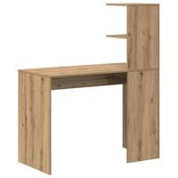 Bureau artisanaal eikenkleurig 102 x 50 x 124 cm Bewerkt hout - thumbnail