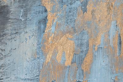 Home ESPRIT Abstracte moderne afbeelding, blauw, wit, 187 x 3,8 x 126 cm