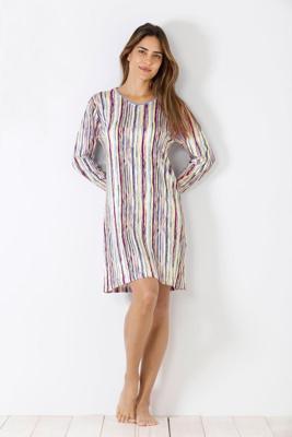 Speels gestreepte dames nachthemd Hajo