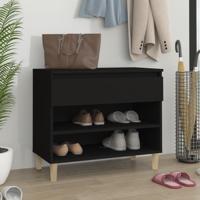 VidaXL Schoenenkast 70x36x60 cm bewerkt hout zwart - thumbnail