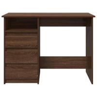 Bureau 102x50x75 cm bewerkt hout bruin eikenkleurig - thumbnail