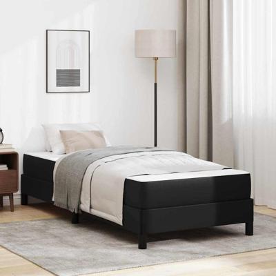 Bed met matras Zwart 100 x 200 cm Kunstleer