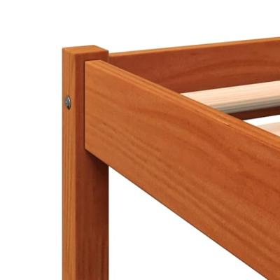 Bedframe zonder matras massief grenenhout wasbruin 200x200 cm