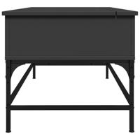 Salontafel 100x50x45 cm bewerkt hout en metaal zwart - thumbnail