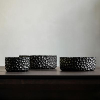 Ethnicraft Schaal 'Chopped' Mahoniehout, Set van 3 stuks