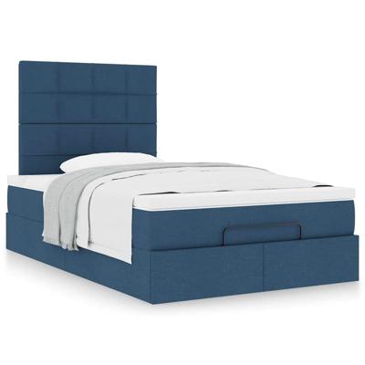 Ottoman bed met matras 140x190cm stof blauw