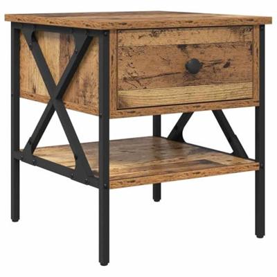 Nachtkastje met lade 2 pcs Oud hout 40 x 42 x 45 cm