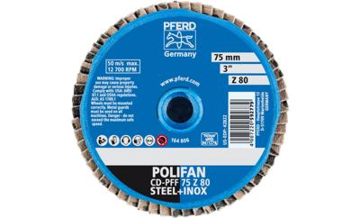 PFERD TOOLS 42719708 CD PFF 75 Z 80 Lamellenschijf Diameter 75 mm Legering op kobaltbasis, Brons, Titanium, Koper, Messing, RVS, Grijs/grauw sferoïdisch