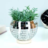 Discobal bloempot met standaard en ketting - thumbnail