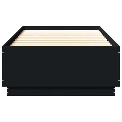 Bedframe met LED-verlichting bewerkt hou zwart 100x200 cm