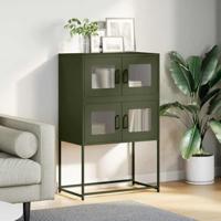 Hoge kast 68x39x107 cm staal olijfgroen - thumbnail