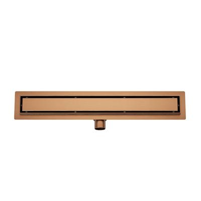 Douchegoot met Tegelrooster en Flens BWS Roos 70x7 Cm Geborsteld Brons Koper