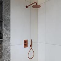 Inbouw Regendouche Set | BWS Colorato | Met Handdouche | Wanduitloop | Geborsteld Koper - thumbnail