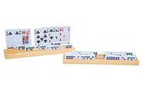 Houten Domino- en Kaarthouder, 4st. - thumbnail