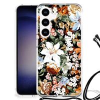 Case voor Samsung Galaxy S24 Dark Flowers - thumbnail
