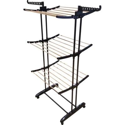 Aqua Laser Droogrek 3 Lagen Inklapbaar Droogtoren Zwart Hout